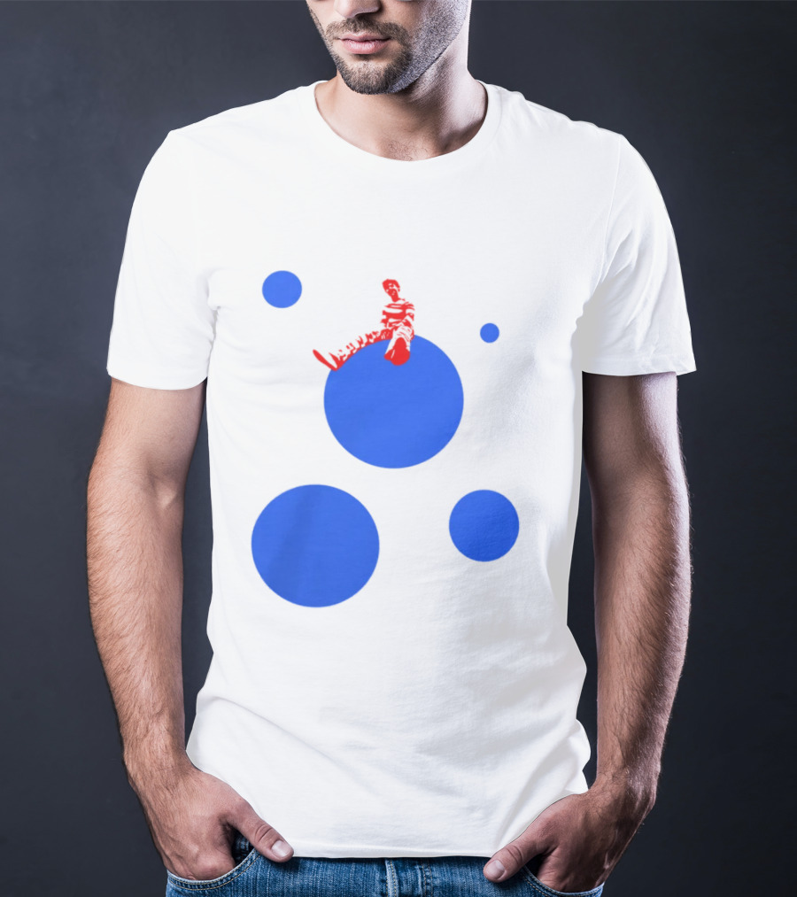 Harry's Styles Merch Red Figure Blue Polka Dot T-Shirt