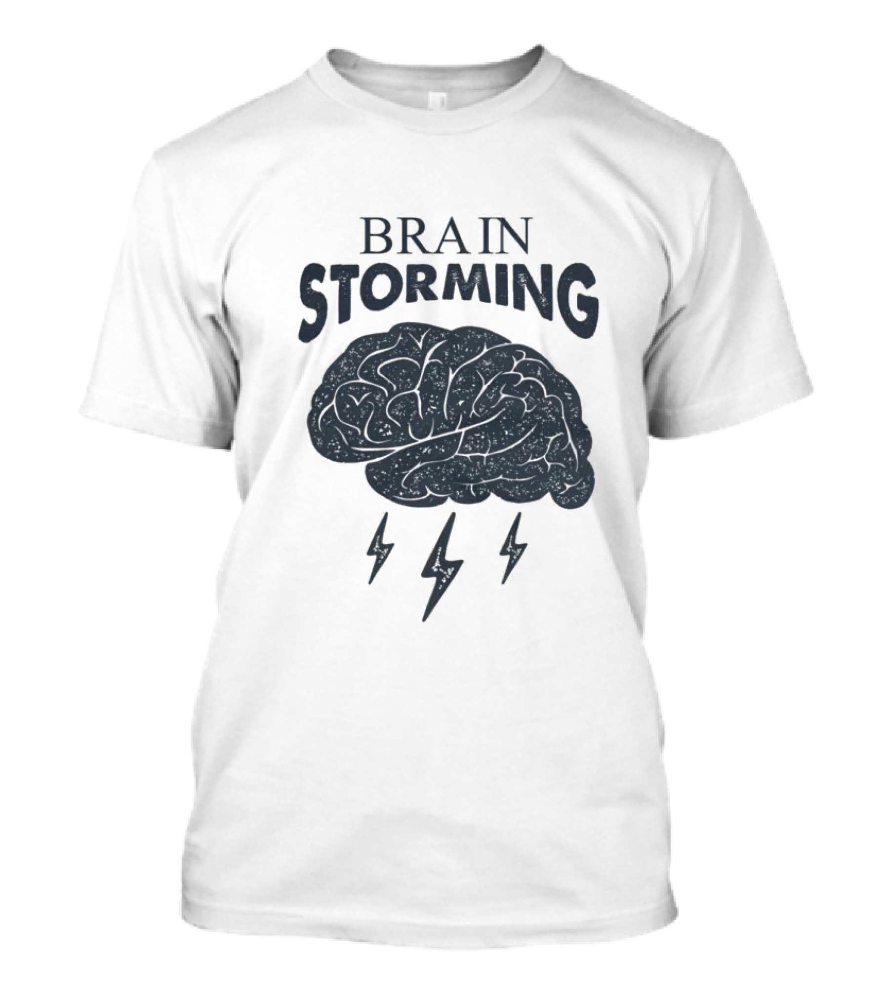 BRAIN STORMING Brain With Lightning Bolts T-Shirt