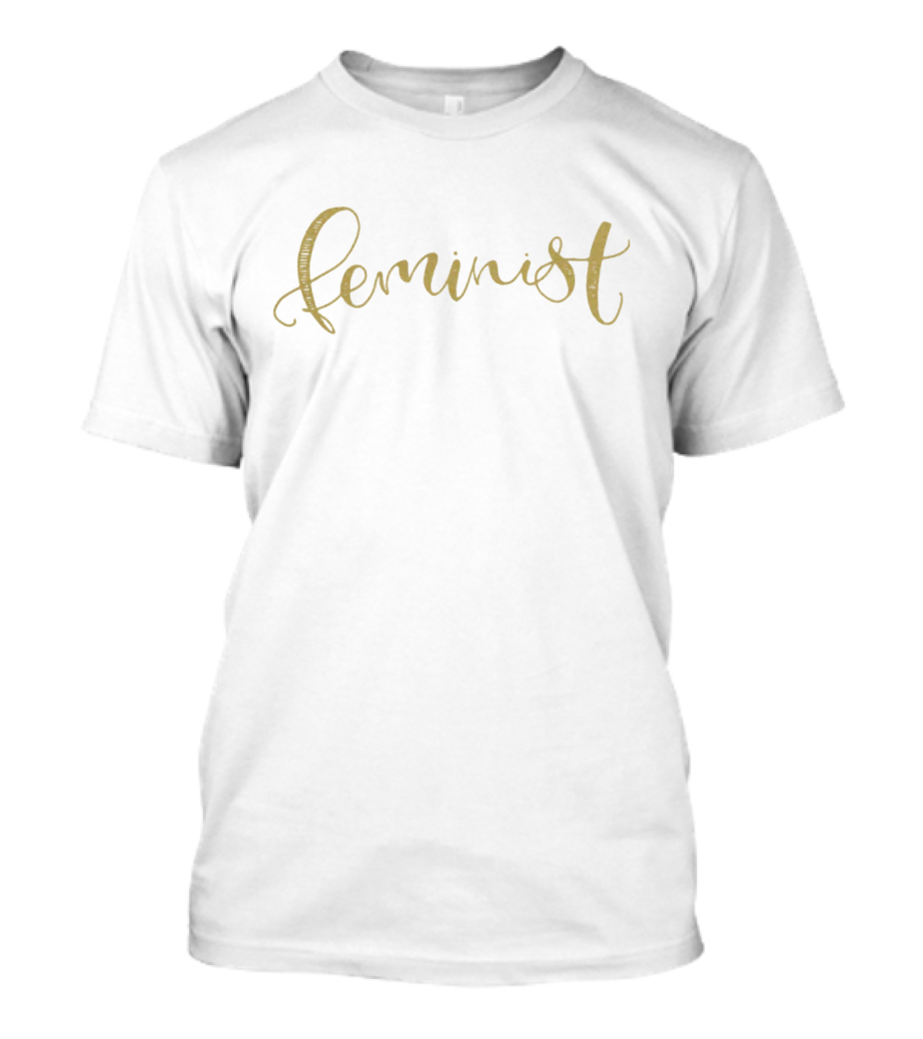 Feminist Script Text Gold T-Shirt
