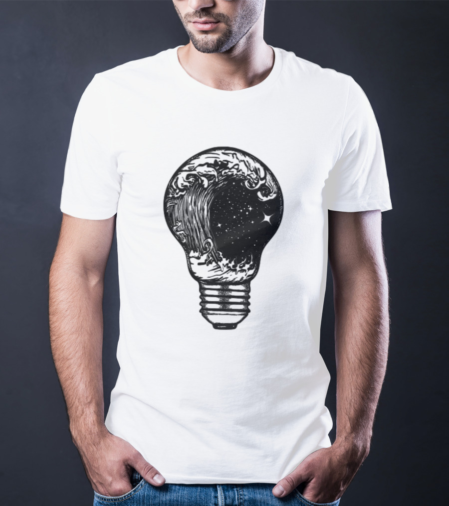 Perfect Storm Within Light Bulb With Cosmic Tattoo T-Shirt
