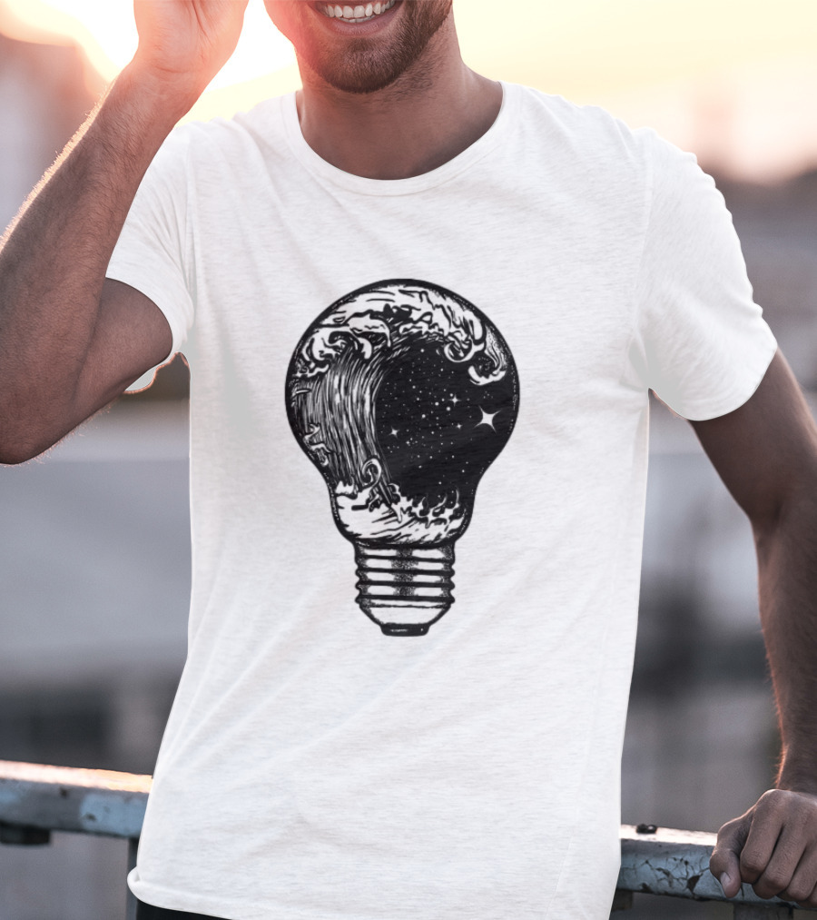 Perfect Storm Within Light Bulb With Cosmic Tattoo T-Shirt