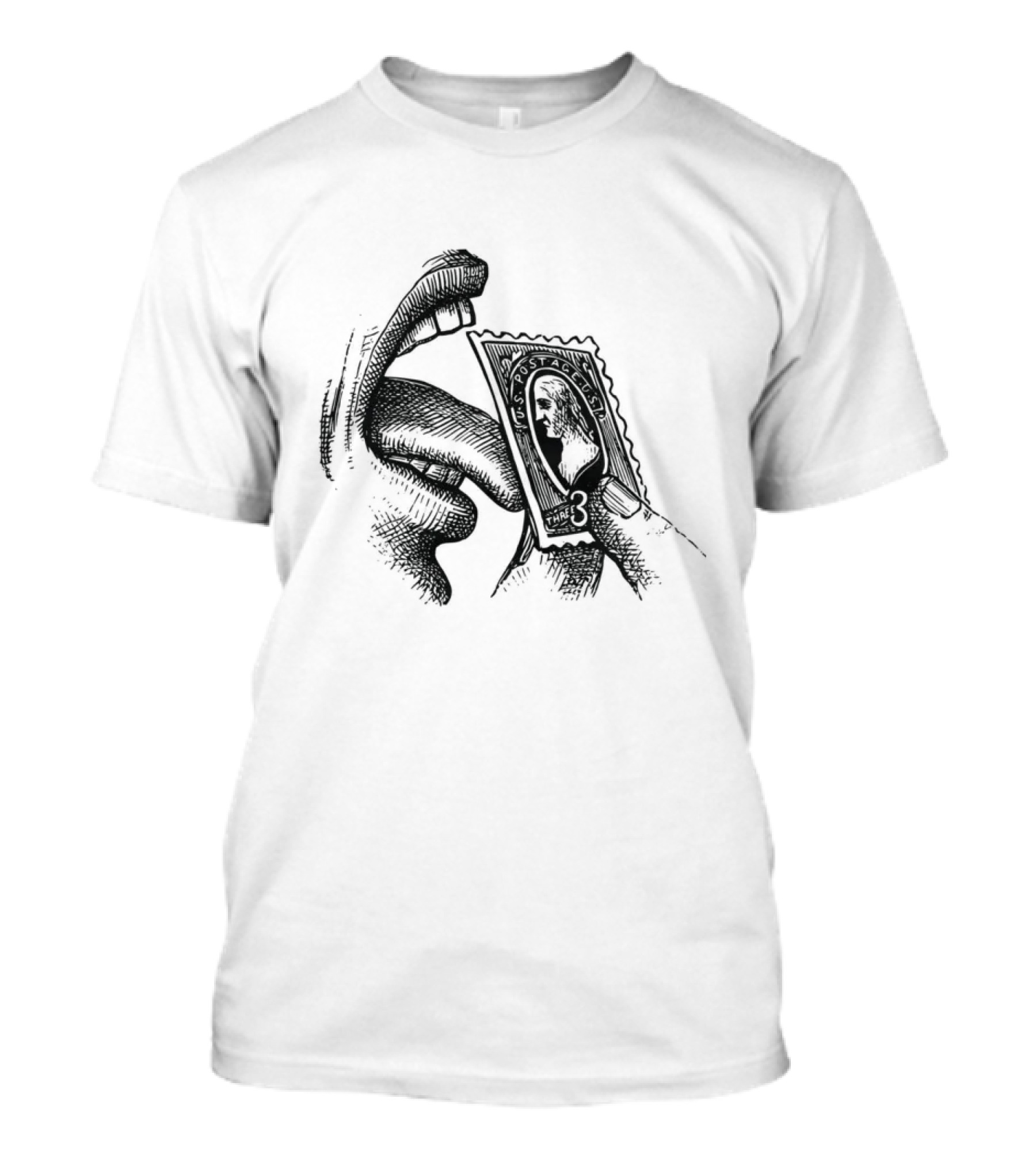 Tongue Licking Vintage Style Stamp T-Shirt