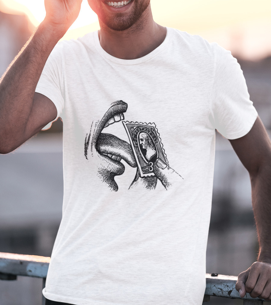 Tongue Licking Vintage Style Stamp T-Shirt