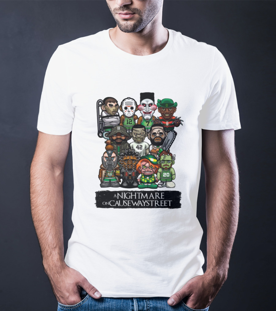A Nightmare On Causeway Street With Horror Characters And Sports Themes T-Shirt