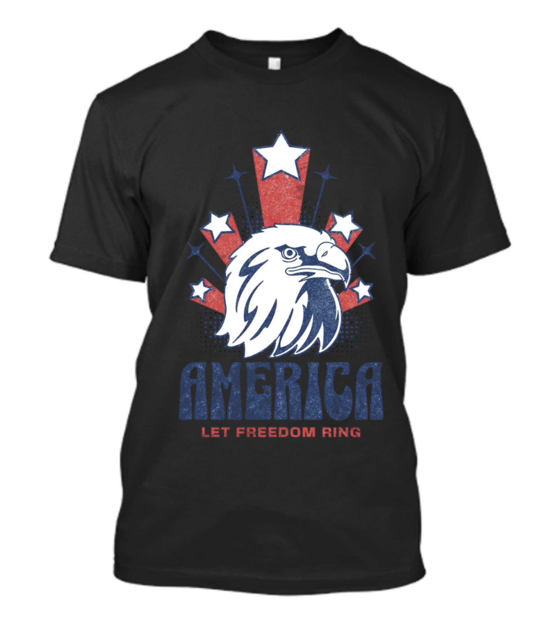 America Let Freedom Ring Bald Eagle Stars T-Shirt