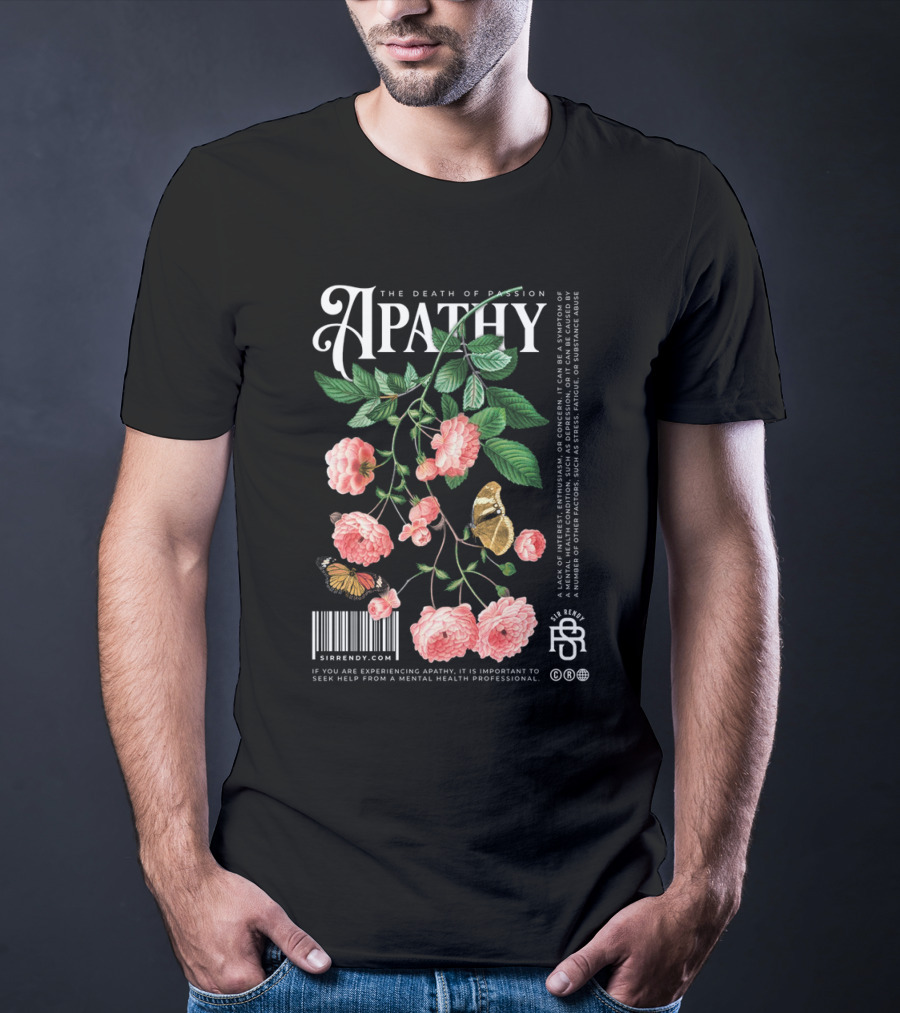 Apathy The Death Of Passion Vintage Floral And Butterfly T-Shirt