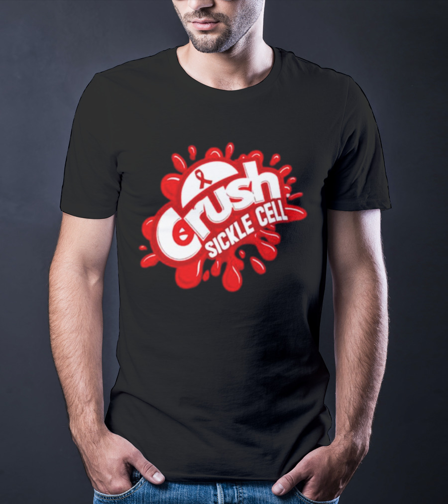 Crush Sickle Cell Awareness Red Ribbon T-Shirt