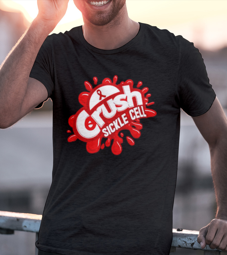 Crush Sickle Cell Awareness Red Ribbon T-Shirt