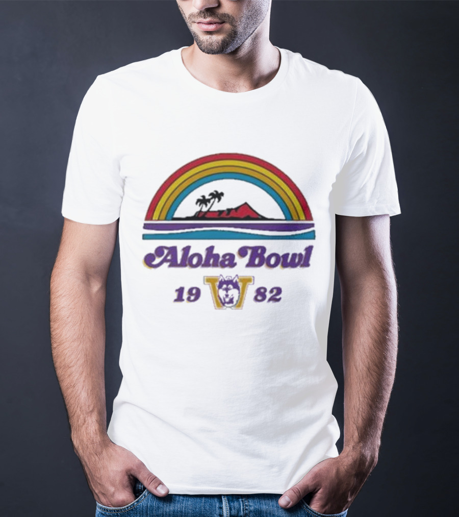 Aloha Bowl 1982 Washington Rainbow Island Vintage Ringer T-Shirt