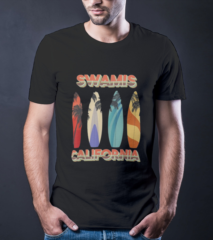 SWAMIS California Surfboard Palm Tree T-Shirt