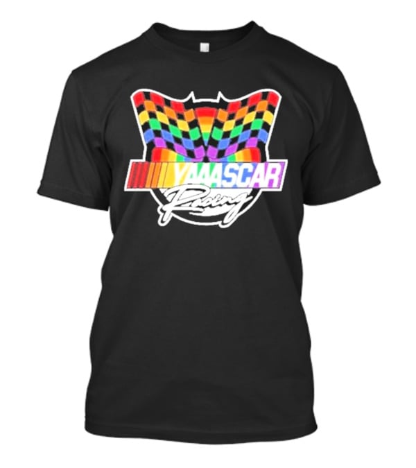 Yaascar Racing Rainbow Checkered Flag T-Shirt