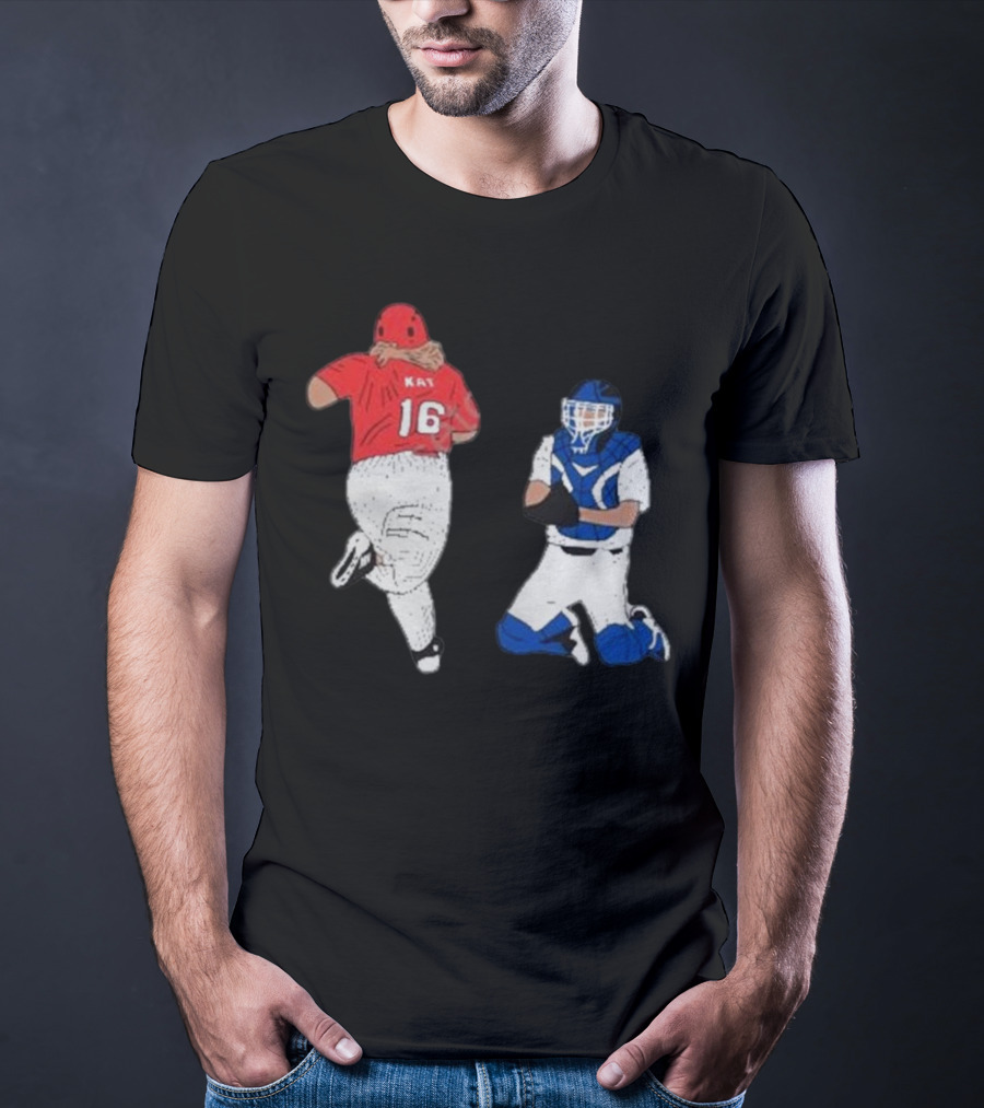 Adeline Sandridge Go Truck 'Em Kay 16 Baseball Action Scene T-Shirt