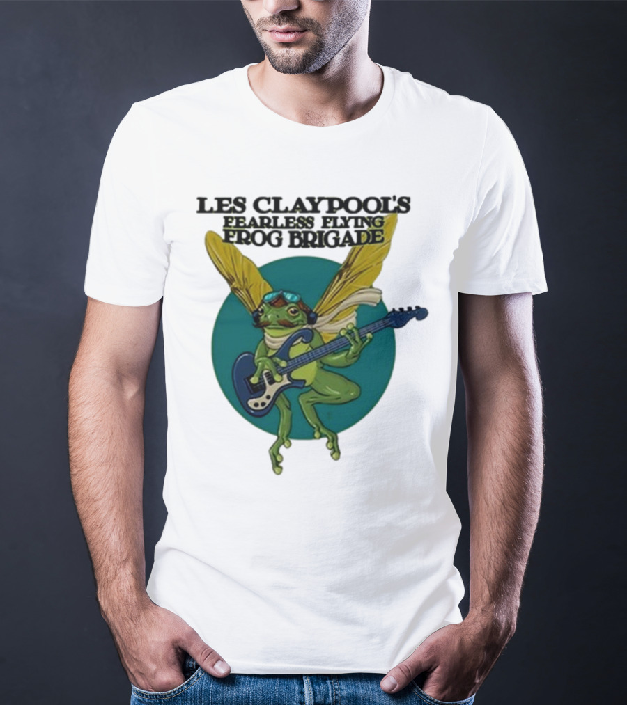 Les Claypool’s Fearless Flying Frog Brigade Flying Frog Playing Guitar T-Shirt