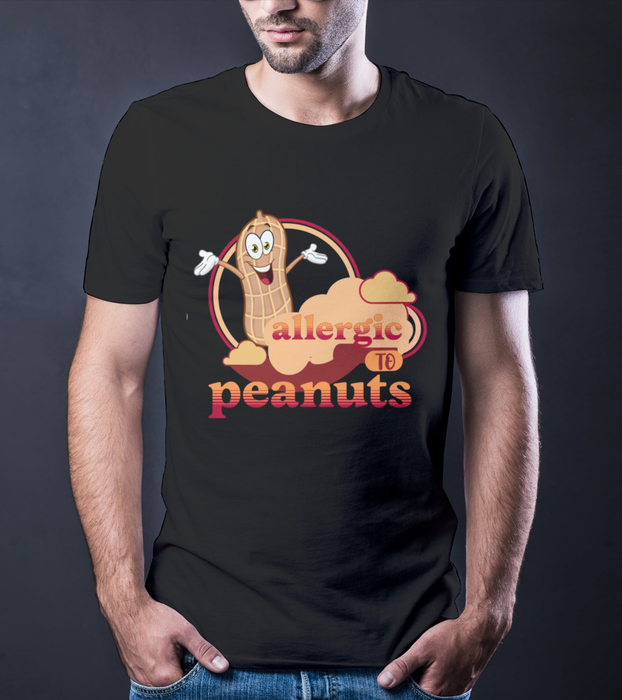Allergic To Peanuts Cartoon Peanut Cloud T-Shirt