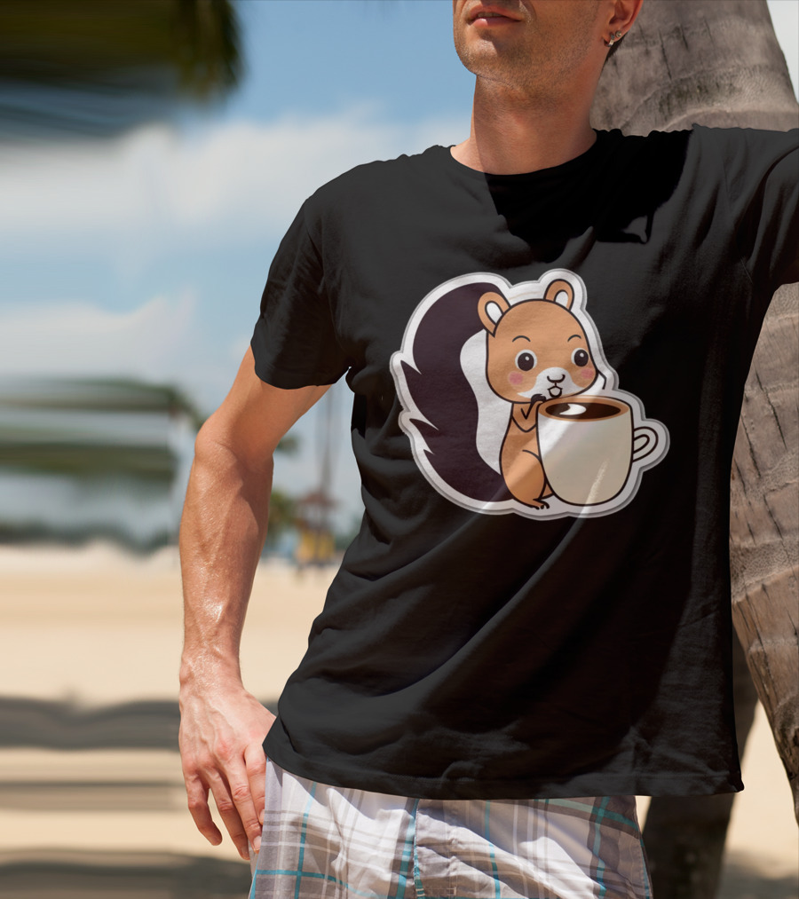 Happy Squirrel Coffee Hug T-Shirt