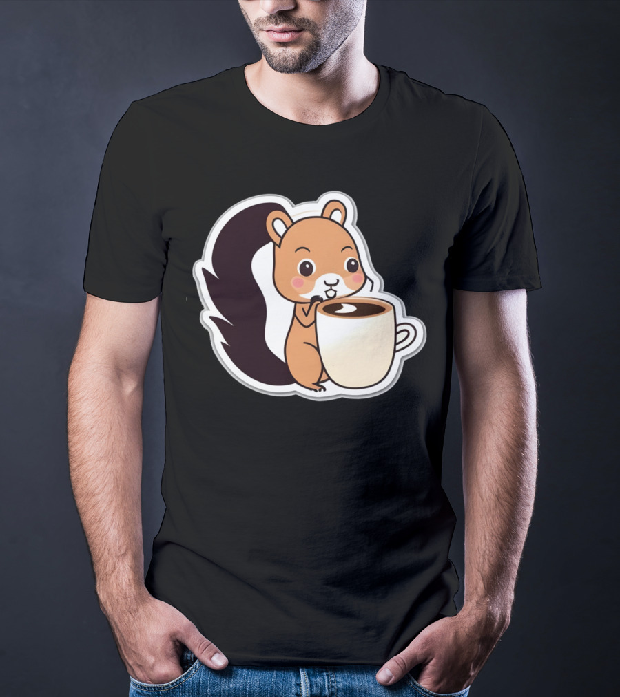 Happy Squirrel Coffee Hug T-Shirt