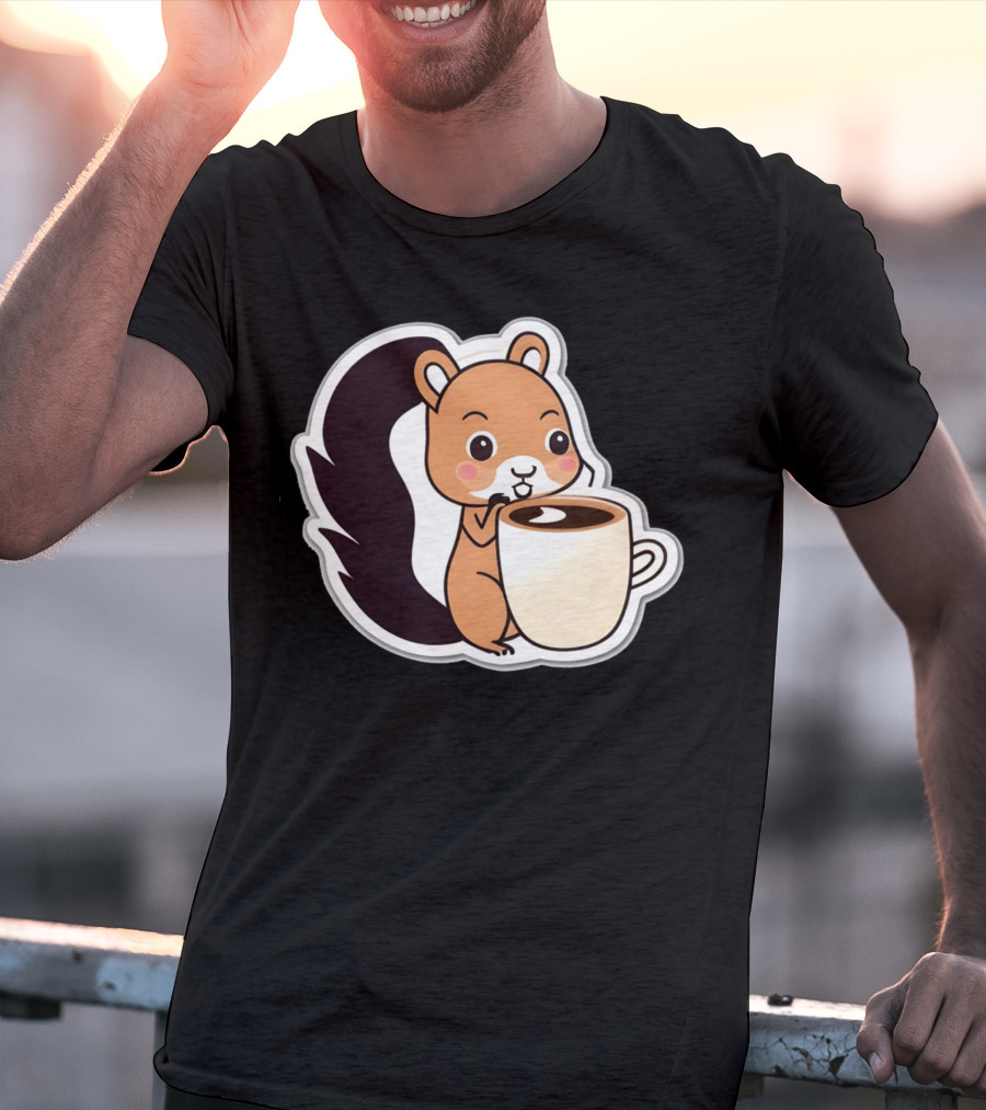 Happy Squirrel Coffee Hug T-Shirt