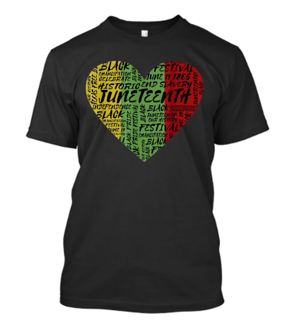 Juneteenth Heart Black Pride Emancipation Celebrate Independence 1865 Festival T-Shirt