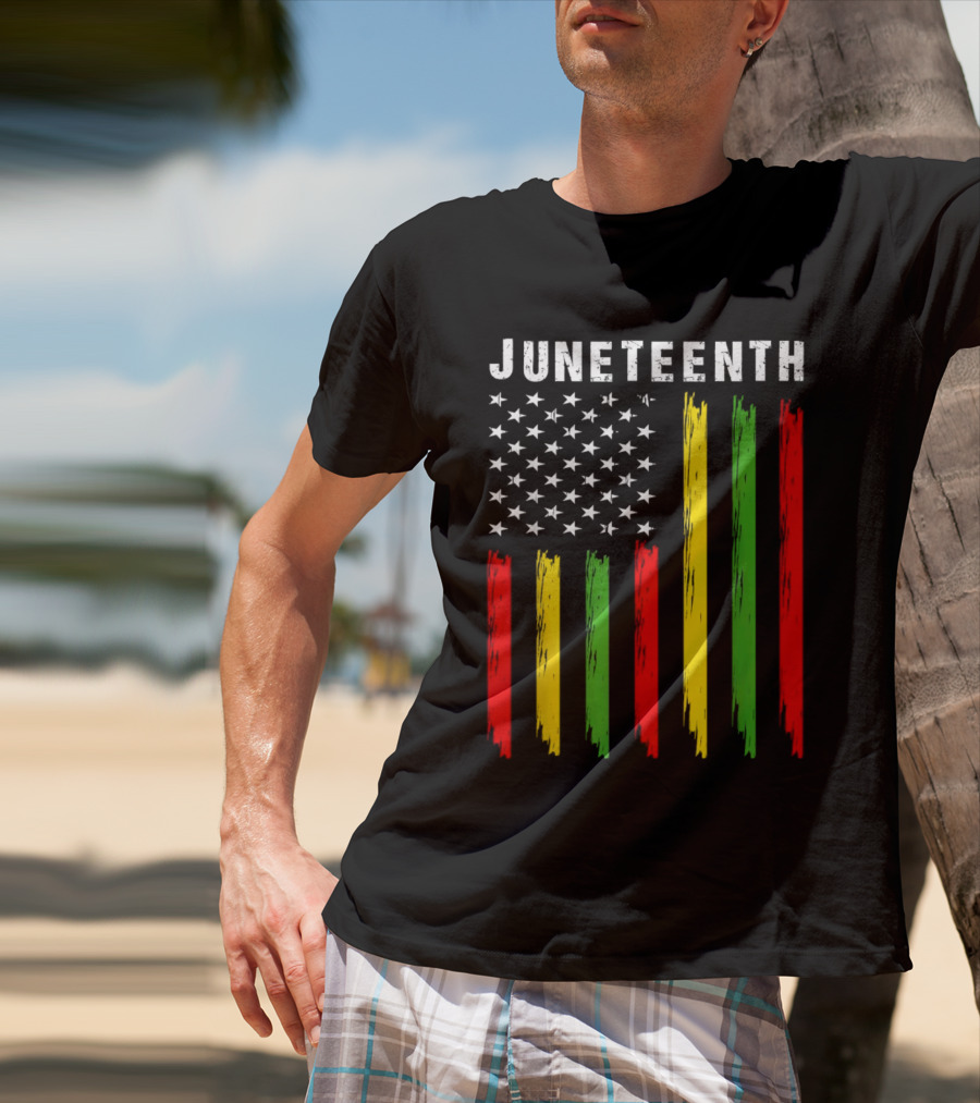 Juneteenth African American Flag Colors Stars Stripes T-Shirt