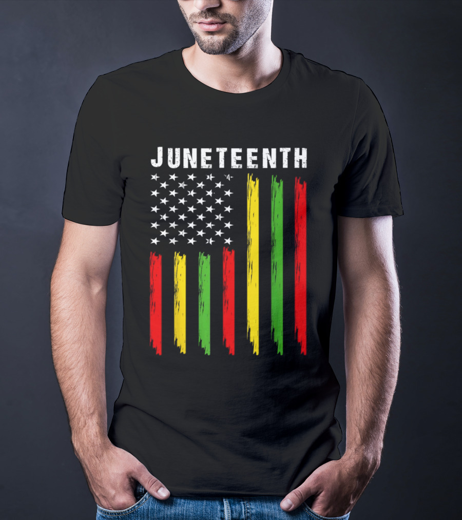 Juneteenth African American Flag Colors Stars Stripes T-Shirt