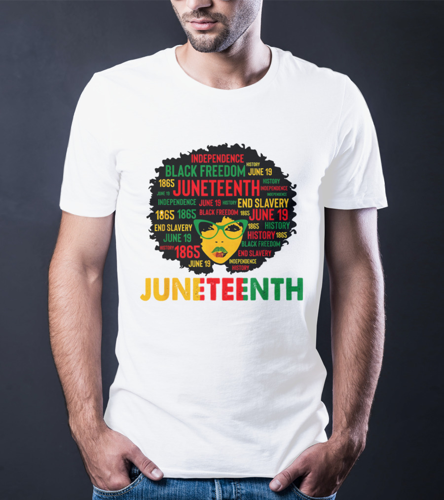 Juneteenth Independence Black Freedom End Slavery History June 19 1865 Afro Queen T-Shirt
