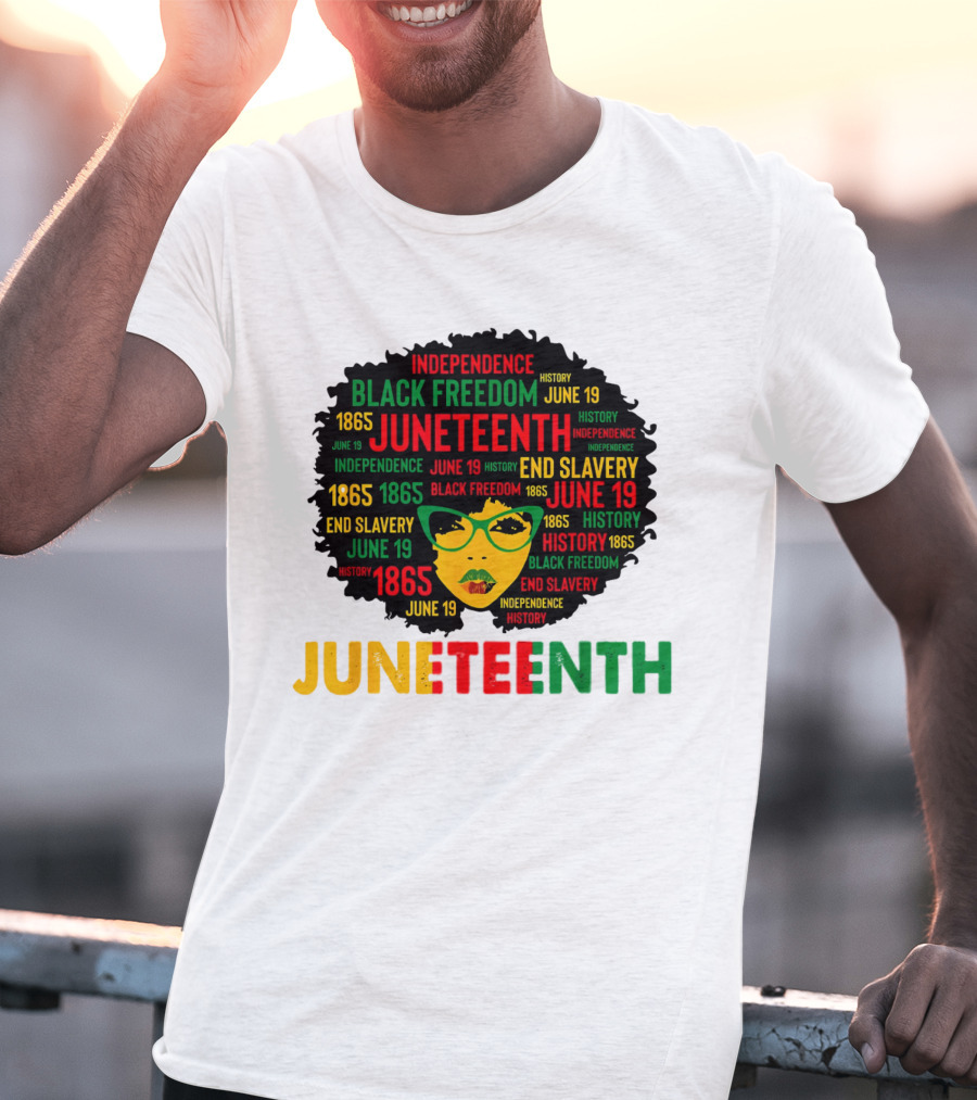 Juneteenth Independence Black Freedom End Slavery History June 19 1865 Afro Queen T-Shirt