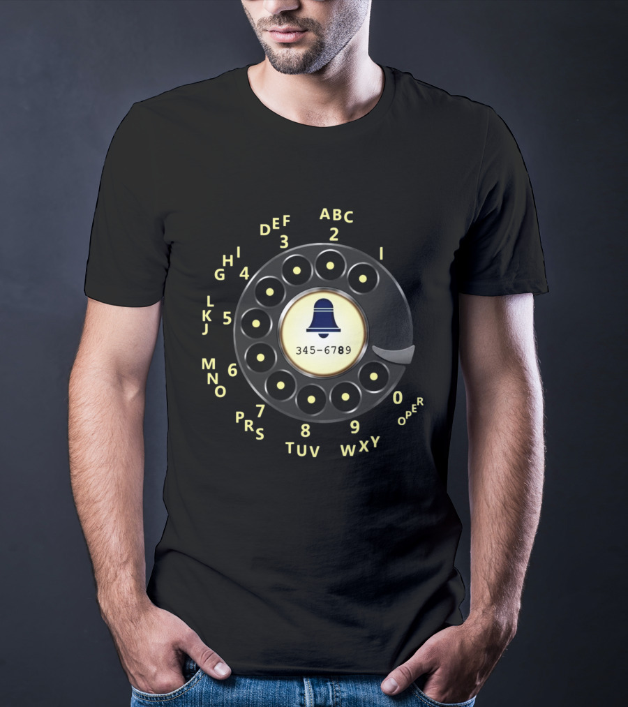 Rotary Dial Phone Nostalgia 345-6789 Retro T-Shirt
