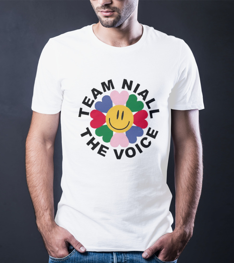 Team Niall The Voice Flower Smiley Heart T-Shirt