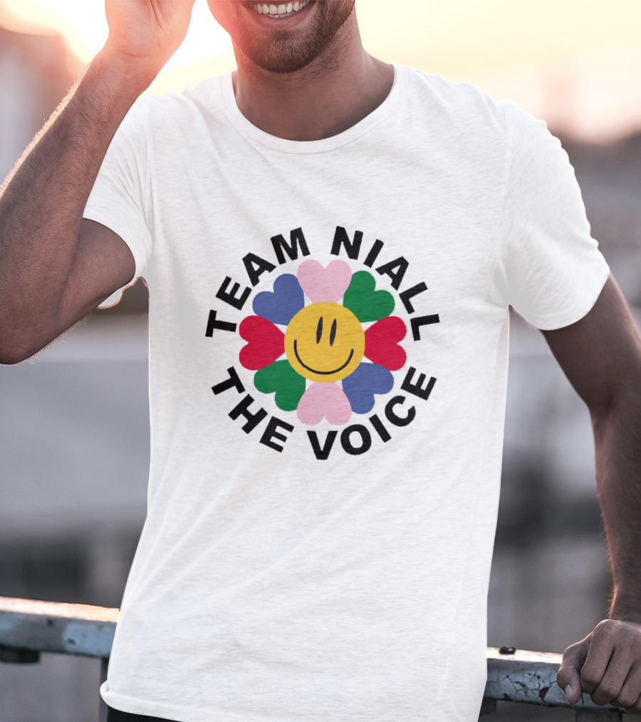 Team Niall The Voice Flower Smiley Heart T-Shirt