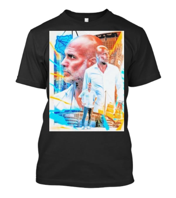 Josep Pep Guardiola New Football Bold Artful Portrait With Vibrant Urban Backdrop T-Shirt
