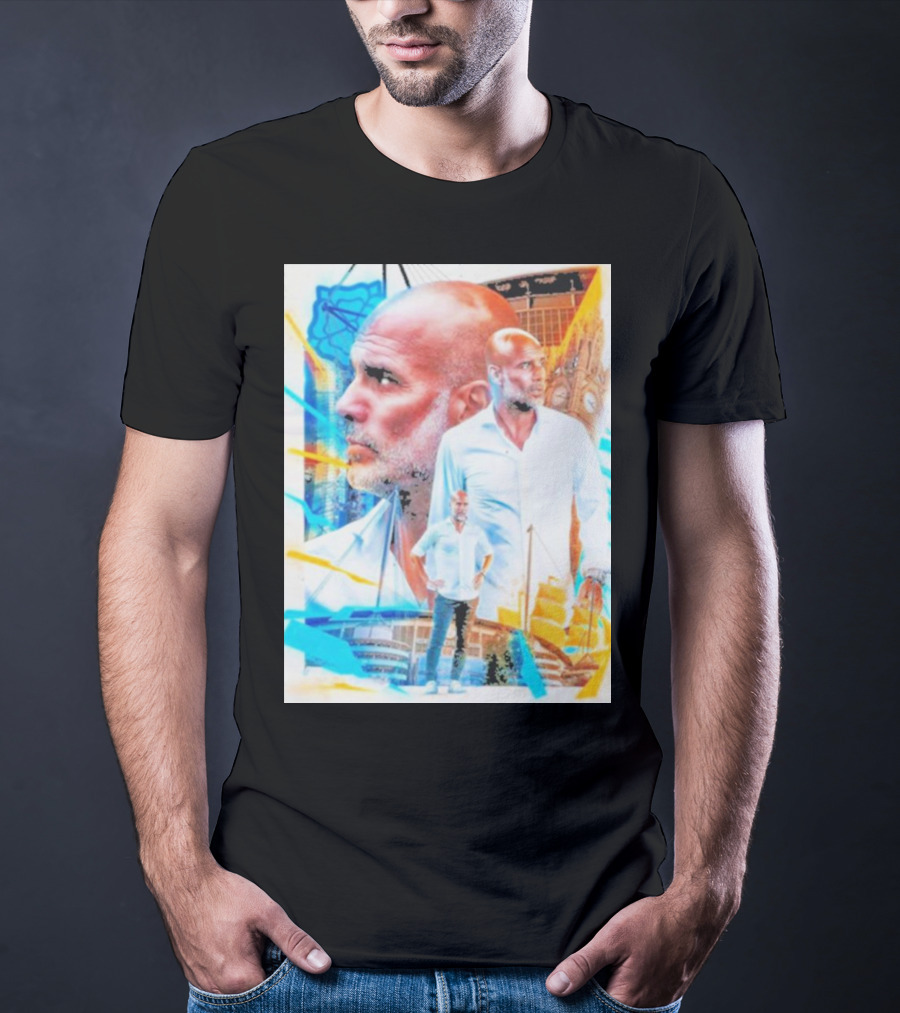 Josep Pep Guardiola New Football Bold Artful Portrait With Vibrant Urban Backdrop T-Shirt