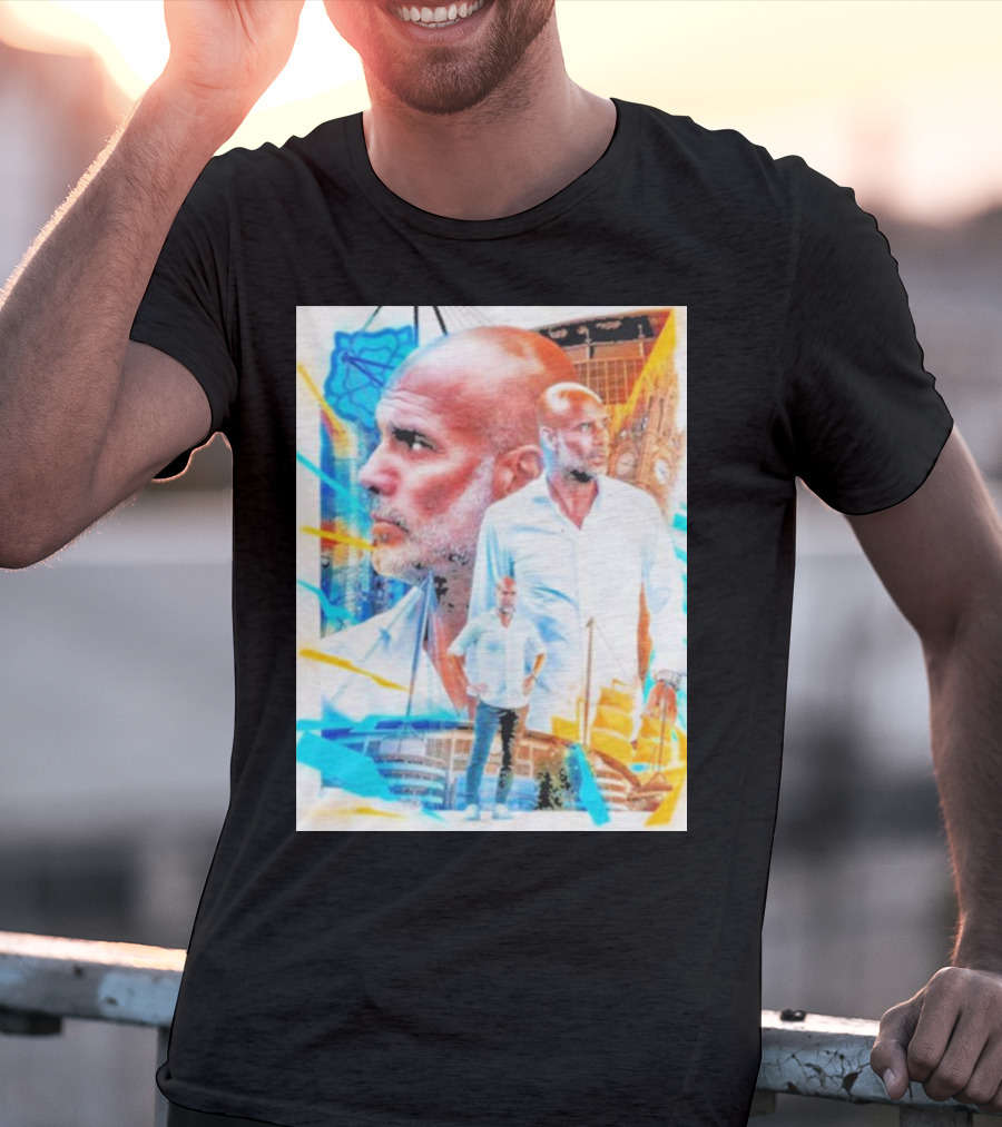 Josep Pep Guardiola New Football Bold Artful Portrait With Vibrant Urban Backdrop T-Shirt