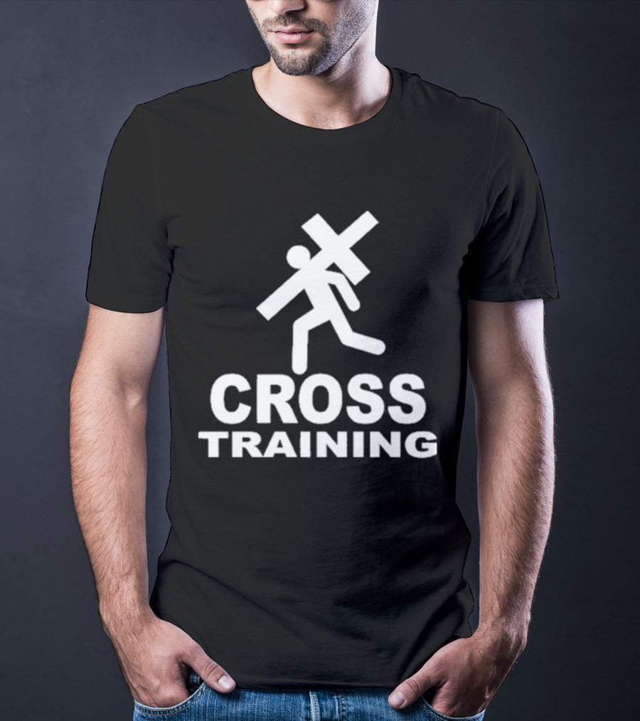 Giuseppe Barbaro Cross Training Christian Carrying Symbolic Cross T-Shirt