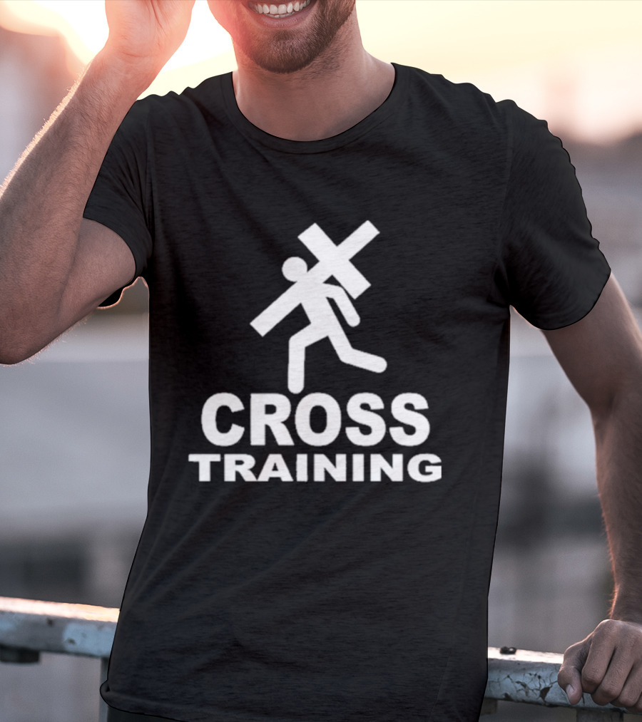 Giuseppe Barbaro Cross Training Christian Carrying Symbolic Cross T-Shirt