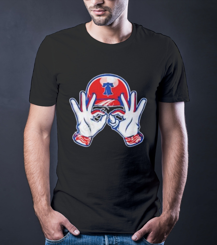 Philadelphia Liberty Bell Baseball Hand Gesture T-Shirt