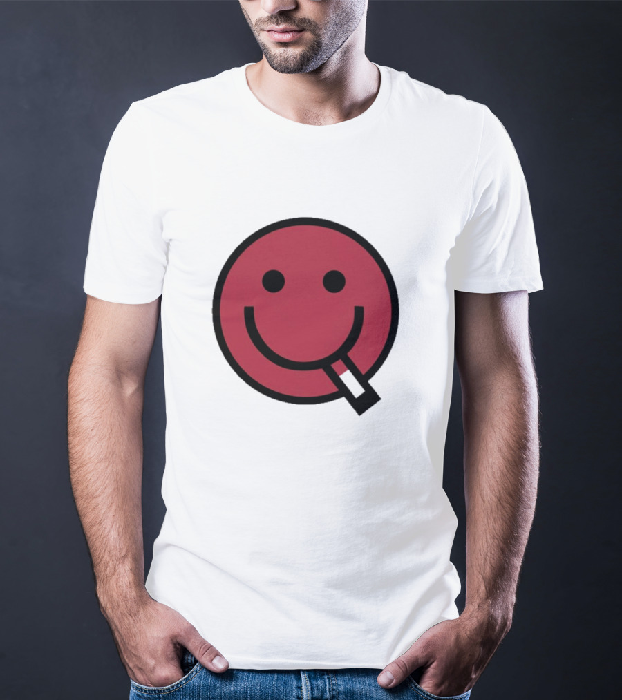 Devolver Digital Cyggy Smiley Face Icon With Cigarette T-Shirt