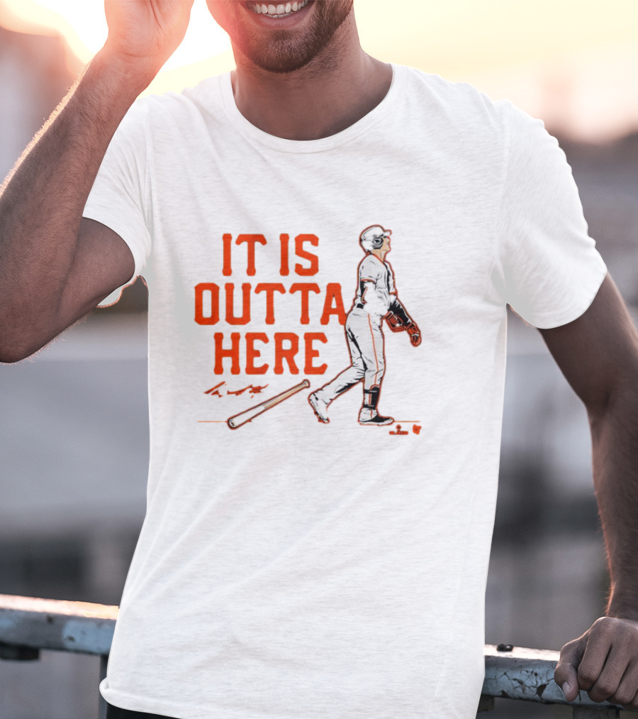 Mike Yastrzemski It Is Outta Here Baseball Signature Print T-Shirt