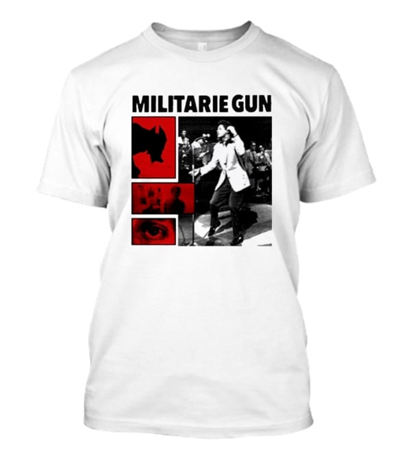 MILITARIE GUN Red Black Collage Performance T-Shirt