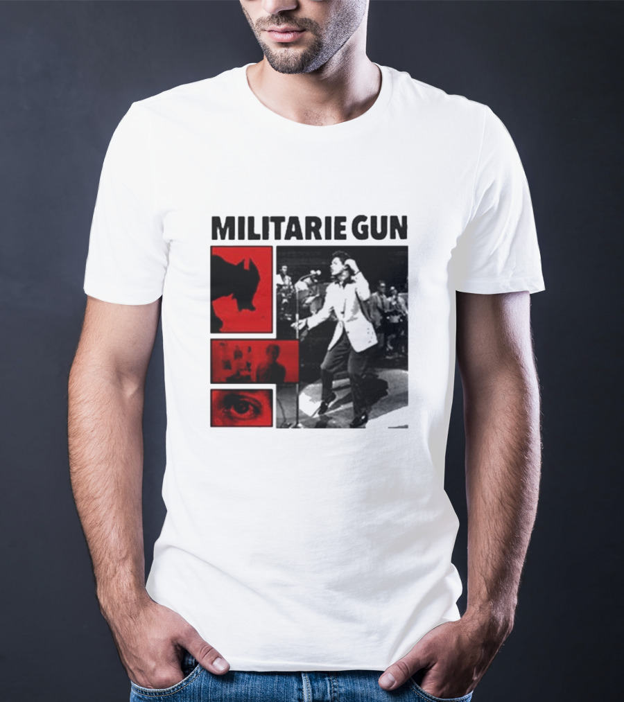 MILITARIE GUN Red Black Collage Performance T-Shirt
