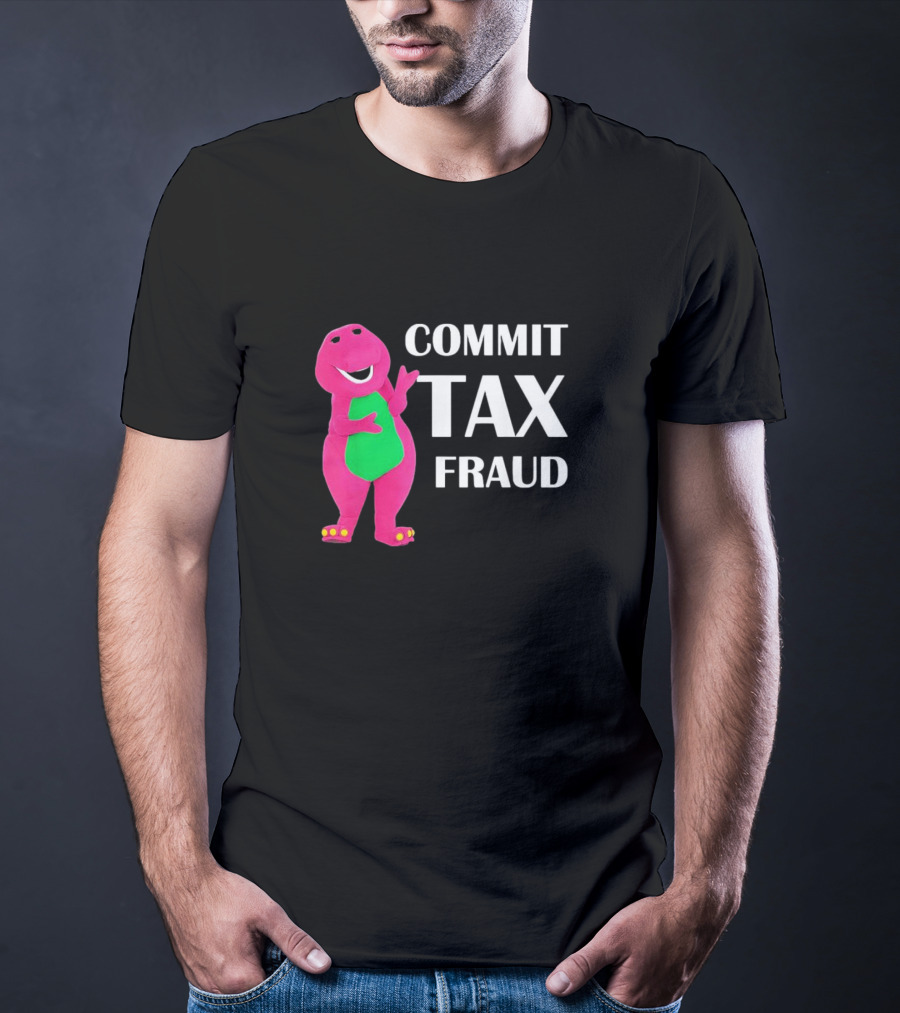 New Limited Commit Tax Fraud Dinosaur T-Shirt