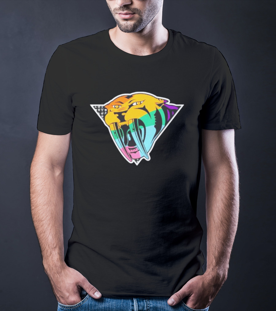 Landon Matney Nashville Predators Pride Rainbow Tiger T-Shirt