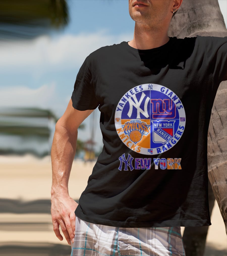 Yankees Giants Rangers Knicks New York Sports Teams T-Shirt