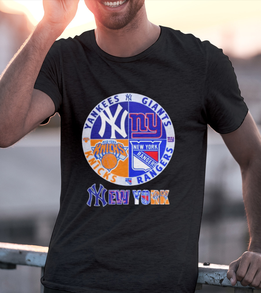 Yankees Giants Rangers Knicks New York Sports Teams T-Shirt