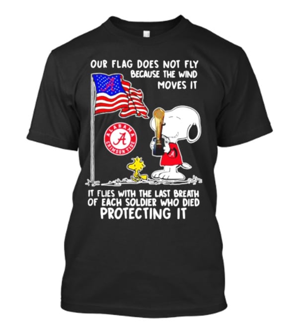 Our Flag Snoopy Alabama Crimson Tide Soldier Protecting T-Shirt