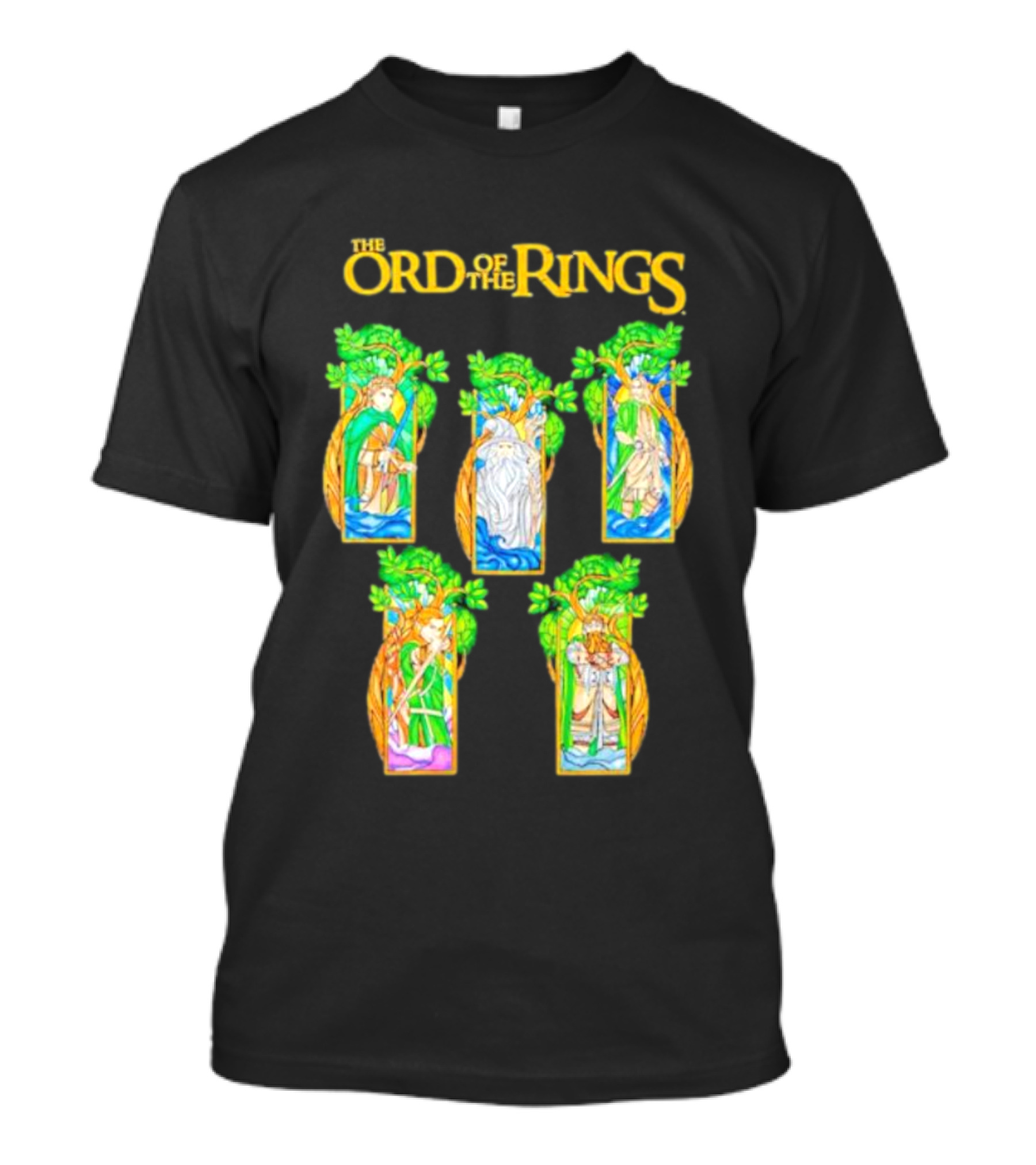 The Lord Of The Rings Stained Glass Characters T-Shirt
