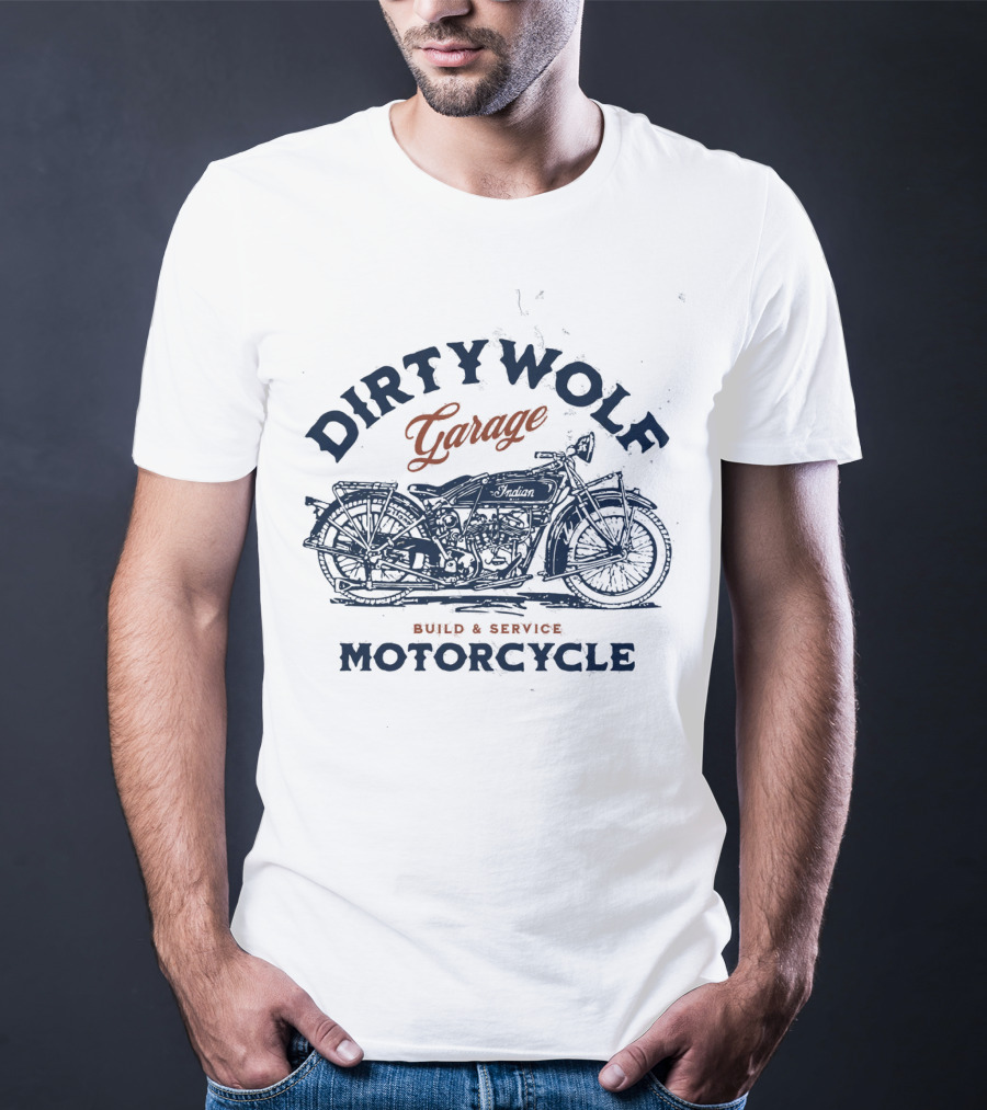Dirtywolf Garage Motorcycle Build And Service T-Shirt