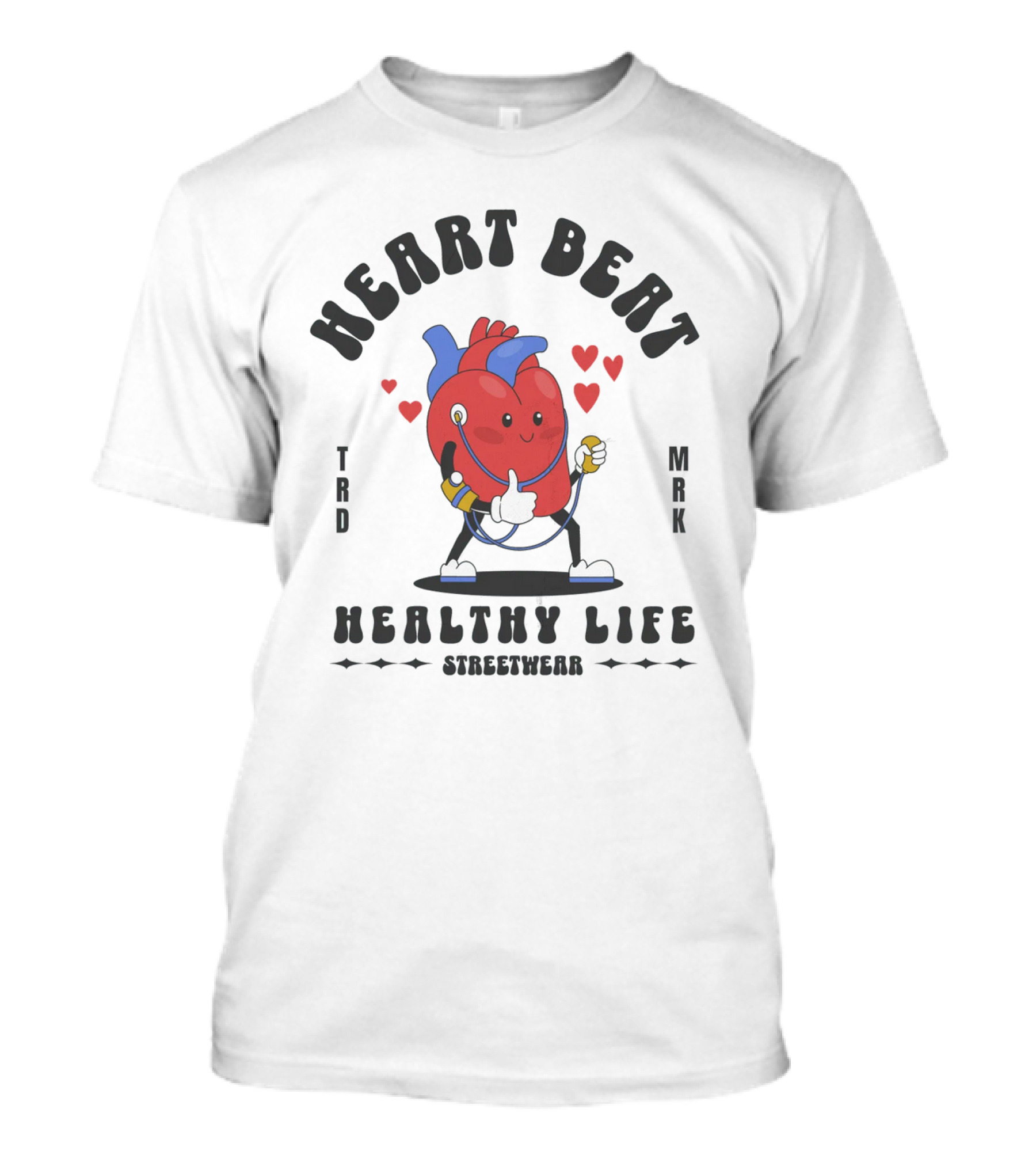 Heart Beat Groovy Healthy Life Streetwear T-Shirt