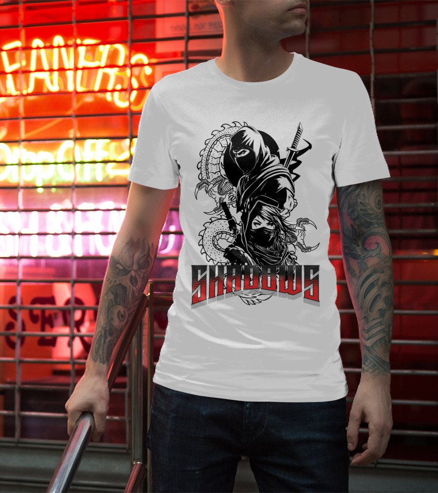 Shadows Ninja Warriors With Swords And Serpents T-Shirt