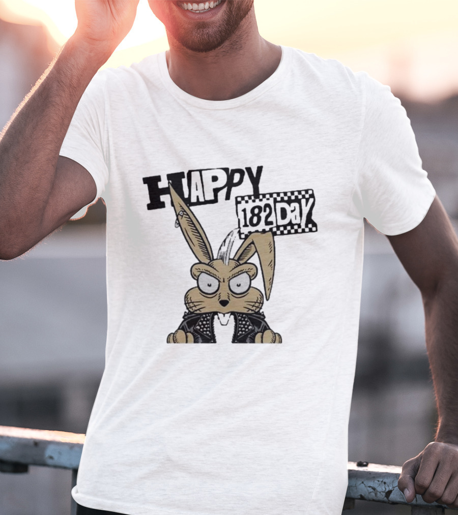 Blink-182 Happy 182 Day Angry Bunny Punk T-Shirt
