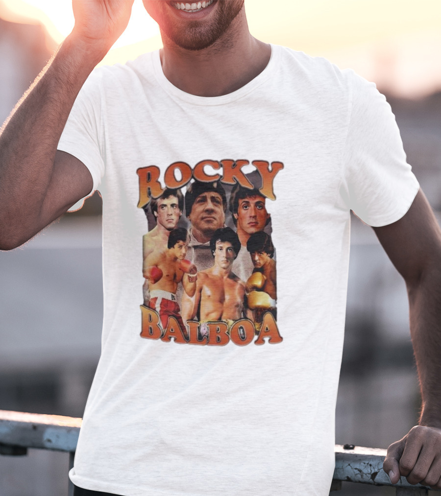 Rocky Balboa Iconic Boxing Legend Film Character Montage T-Shirt